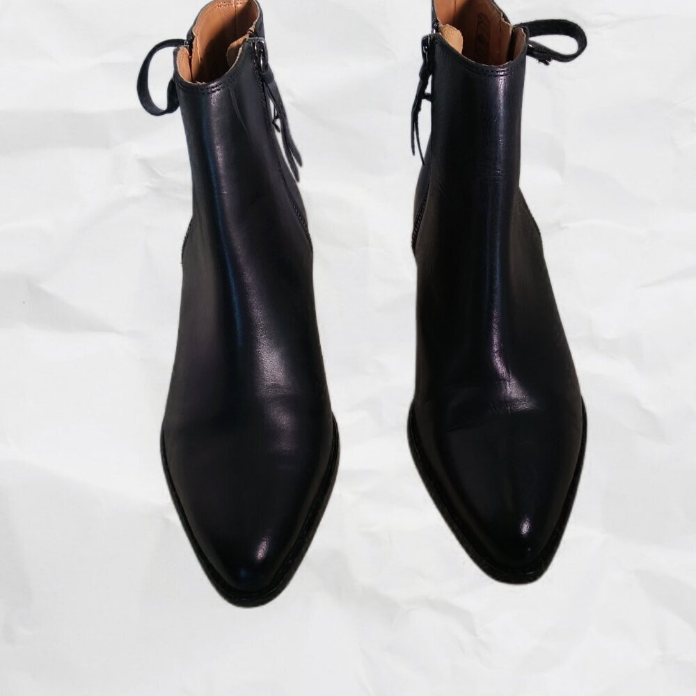 Women's Hudson London Larry Black leather heeled ankle boots size EU 39 - US 8